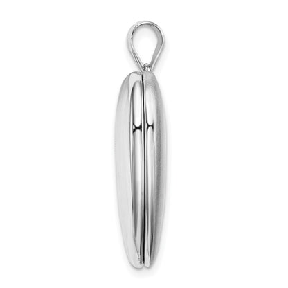 Sterling Silver Rhodium-plated Flower Ash Holder Heart Locket