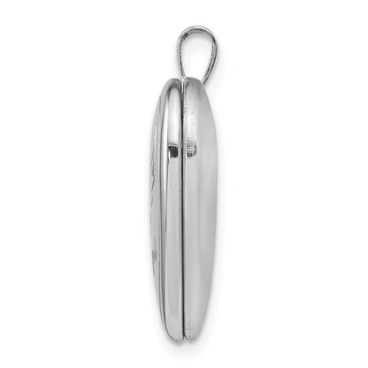 Sterling Silver Rhodium-plated 21mm Polished My Angel Heart Locket