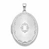 Sterling Silver Rhod-pltd Scroll Border 33mm Oval 4 Photo Family Locket