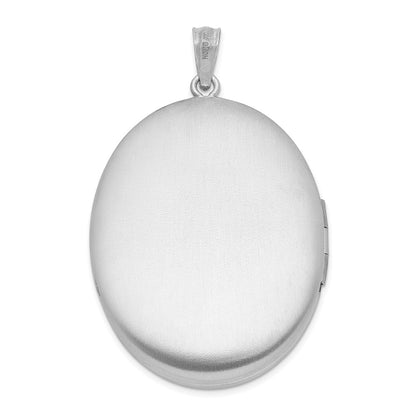 Sterling Silver Rhodium-plated Diamond Star Ash Holder Oval Locket