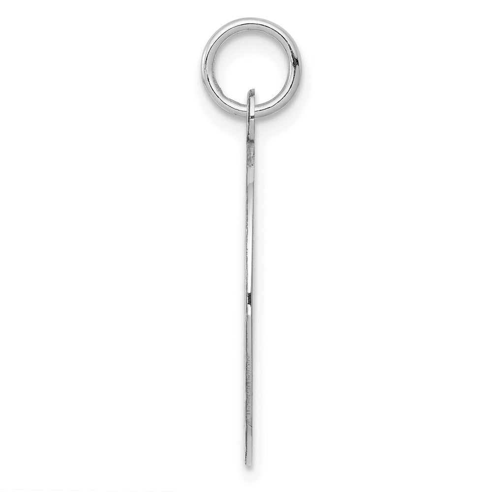 Sterling Silver Rhodium-plated Engravable Girl Disc Charm