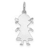 SSilver Rh-plt D/C Engravable Girl Polished Front/Satin Back Disc Charm