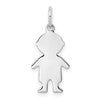 Sterling Silver Rhod-plated Eng. Boy Polished Front/Back Disc Charm