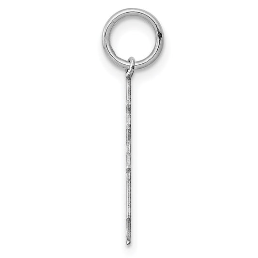 Sterling Silver Rhod-plated Eng. Girl Polished Front/Satin Back Disc Charm