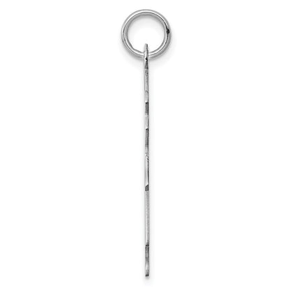 Sterling Silver Rhod-plated Eng. Girl Polished Front/Back Disc Charm