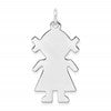 Sterling Silver Rhod-plated Eng. Girl Polished Front/Back Disc Charm