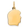 Sterling Silver GP Engravable Girl Polished Disc Charm