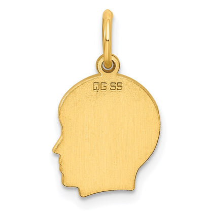 Sterling Silver GP Engravable Boy Polished Disc Charm