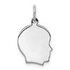 SSilver Rh-plt Engravable Boy Polished Front/Satin Back Disc Charm