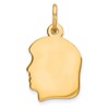 Sterling Silver GP Engravable Girl Polished Disc Charm