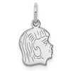 SSilver Rh-plt Engravable Girl Polished Front/Satin Back Disc Charm