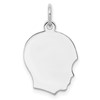 SSilver Rh-plt Engravable Boy Polished Front/Satin Back Disc Charm