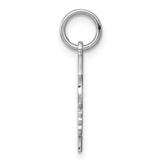SSilver Rh-plt Engravable Girl Polished Front/Satin Back Disc Charm