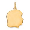 Sterling Silver GP Engravable Girl Polished Disc Charm