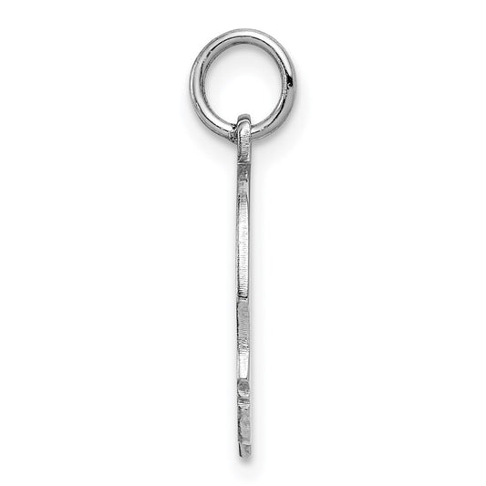 SSilver Rh-plt Engravable Boy Polished Front/Satin Back Disc Charm