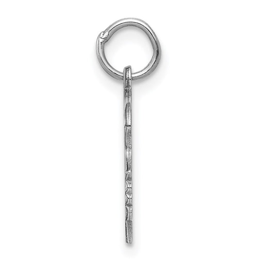 SSilver Rh-plt Engravable Girl Polished Front/Satin Back Disc Charm