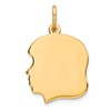 Sterling Silver GP Engravable Girl Polished Disc Charm