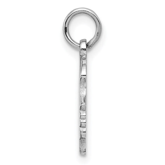 SSilver Rh-plt Engravable Girl Polished Front/Satin Back Disc Charm