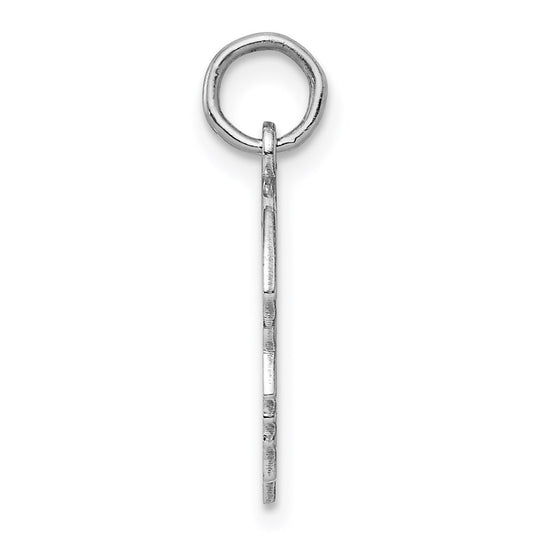 SSilver Rh-plt Engravable Boy Polished Front/Satin Back Disc Charm