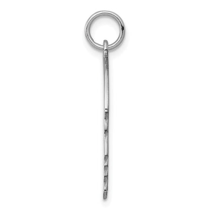 Sterling Silver Rhod-plate Eng. Boy Polish Front/Satin Back Disc Charm