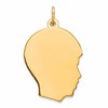 Sterling Silver GP Engravable Boy Polished Disc Charm