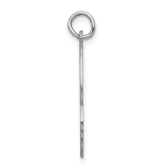 Sterling Silver Rhod-plate Eng. Boy Disc Charm Polish on Front/Back