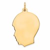Sterling Silver GP Engravable Boy Polished Disc Charm