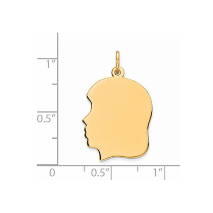 Sterling Silver GP Engravable Girl Polished Disc Charm