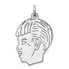 SSilver Rh-plt Engravable Boy Polished Front/Satin Back Disc Charm