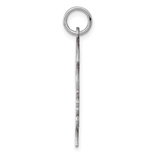 SSilver Rh-plt Engravable Girl Polished Front/Satin Back Disc Charm