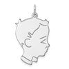 SSilver Rh-plt Engravable Boy Polished Front/Satin Back Disc Charm