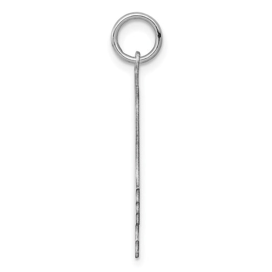 SSilver Rh-plt Engravable Girl Polished Front/Satin Back Disc Charm