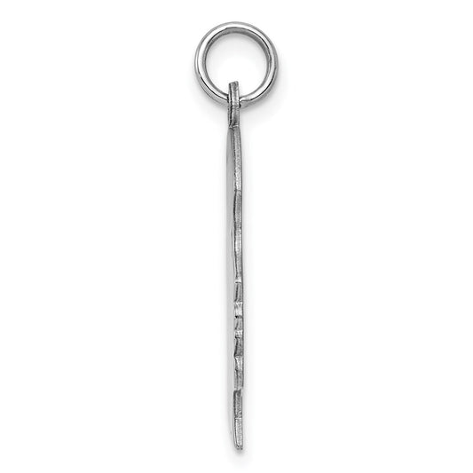 Sterling Silver Rhod-plated ENG. Girl Polished Front/Satin Back Disc Charm