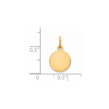 Sterling Silver GP Engraveable Round Polished Disc Charm