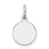 Sterling Silver Rh-plt Engraveable Round Polished Front/Back Disc Charm