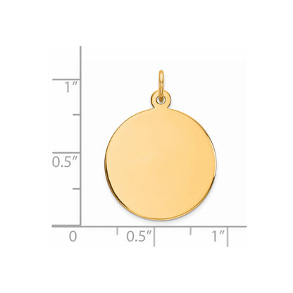 Sterling Silver GP Engraveable Round Polished Disc Charm