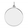 Sterling Silver Rh-plt Engraveable Round Polished Front/Back Disc Charm