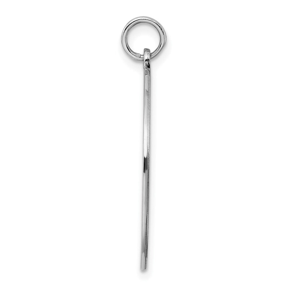 Sterling Silver Rhod-plated Eng. Rnd Polish Front/Back Disc Charm