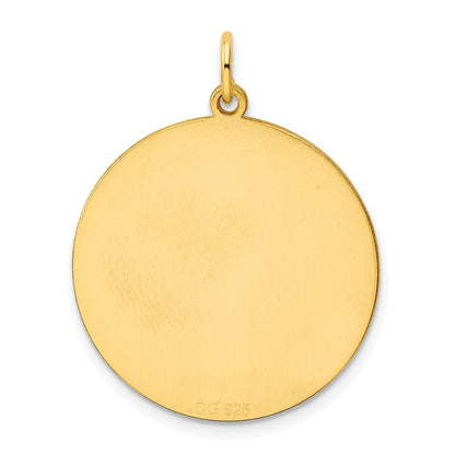Sterling Silver GP Engraveable Round Polished Disc Charm