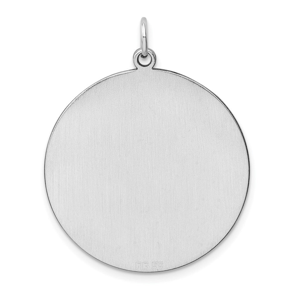 Sterling Silver Rhod-plated Eng. Rnd Polish Front/Back Disc Charm