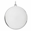 Sterling Silver Rhod-plated Eng. Rnd Polish Front/Satin Back Disc Charm