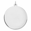 Sterling Silver Rhod-plated Eng. Rnd Polish Front/Satin Back Disc Charm