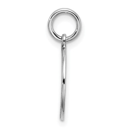 Sterling Silver Rhod-plated Eng. Rnd Polish Front/Satin Back Disc Charm