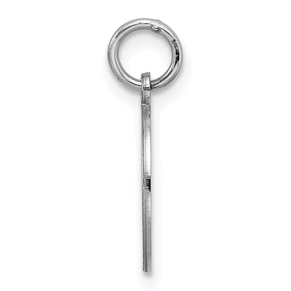 Sterling Silver Rhod-plated Eng. Rnd Polish Front/Back Disc Charm