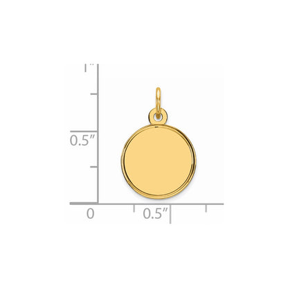 Sterling Silver GP Engraveable Round Polished Disc Charm