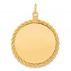 Sterling Silver GP Engraveable Round with Rope Polished Disc