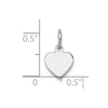 SS Rh-plt Engraveable Heart Polished Front/Satin Back Disc Charm