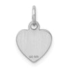 Sterling Silver Rh-plt Engraveable Heart Polished Front/Back Disc Charm