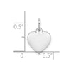 Sterling Silver Rh-plt Engraveable Heart Polished Front/Back Disc Charm
