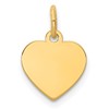 Sterling Silver GP Engraveable Heart Polished Disc Charm